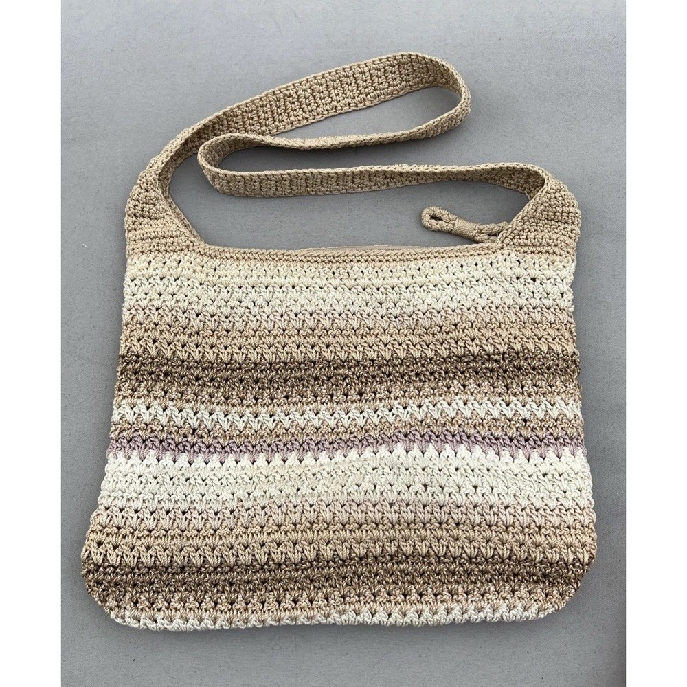 The Sak Riviera Beige Crochet Crossbody Bag Lined Boho Bohemian Summer Festival - Picture 1 of 16